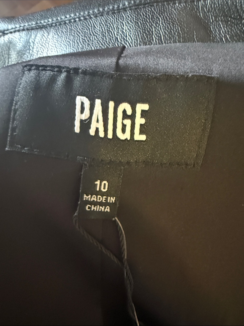 Paige Graciella Black Sleeveless Faux Leather Mini Dress Shirtdress Size 10 - Picture 8 of 10